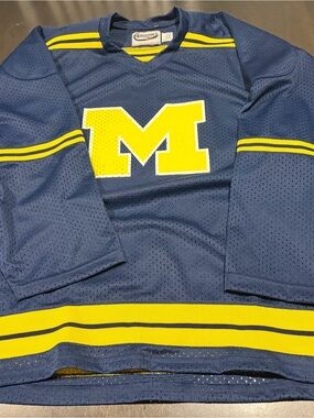 Vintage 1980’s Aaron’s University of Michigan Hockey Jersey mens Large